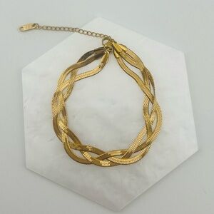 Stainless steel Elegant Gold-Tone Braided bracelets